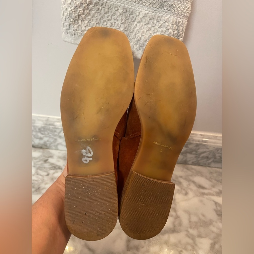 Bird of Flight Riley Ankle Shoes Women's Size 9 Rust Suede Leather Moccasin - Picture 4 of 7